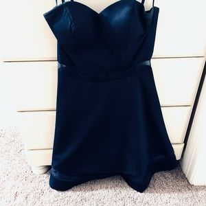 Navy strapless mini dress size small